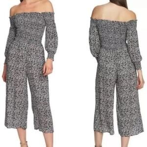 1. State Sugar Plum Wildflower Off the Shoulder Cropped Leg Jumpsuit Size M